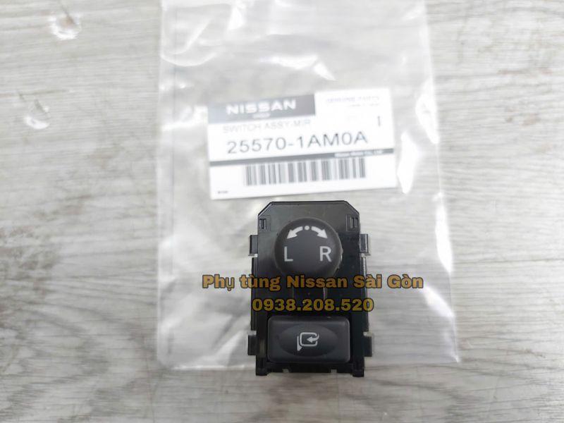 Công tắc chỉnh mặt gương Navara, Terra, Quest, Teana (Đài Loan) và Murano 25570-1AM0A